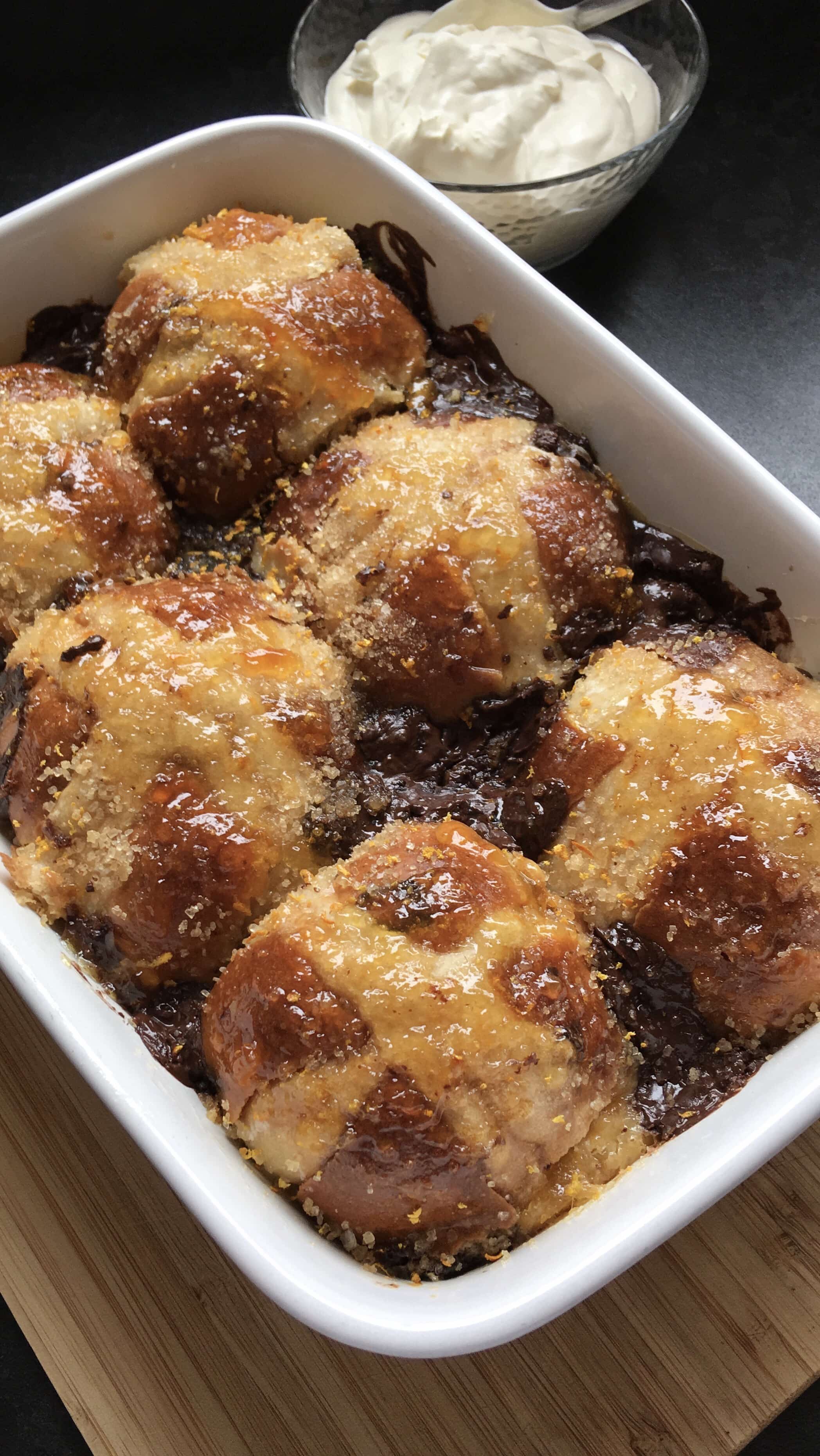 Hot Cross Bun Bread And Butter Pudding Something Sweet Something Savoury