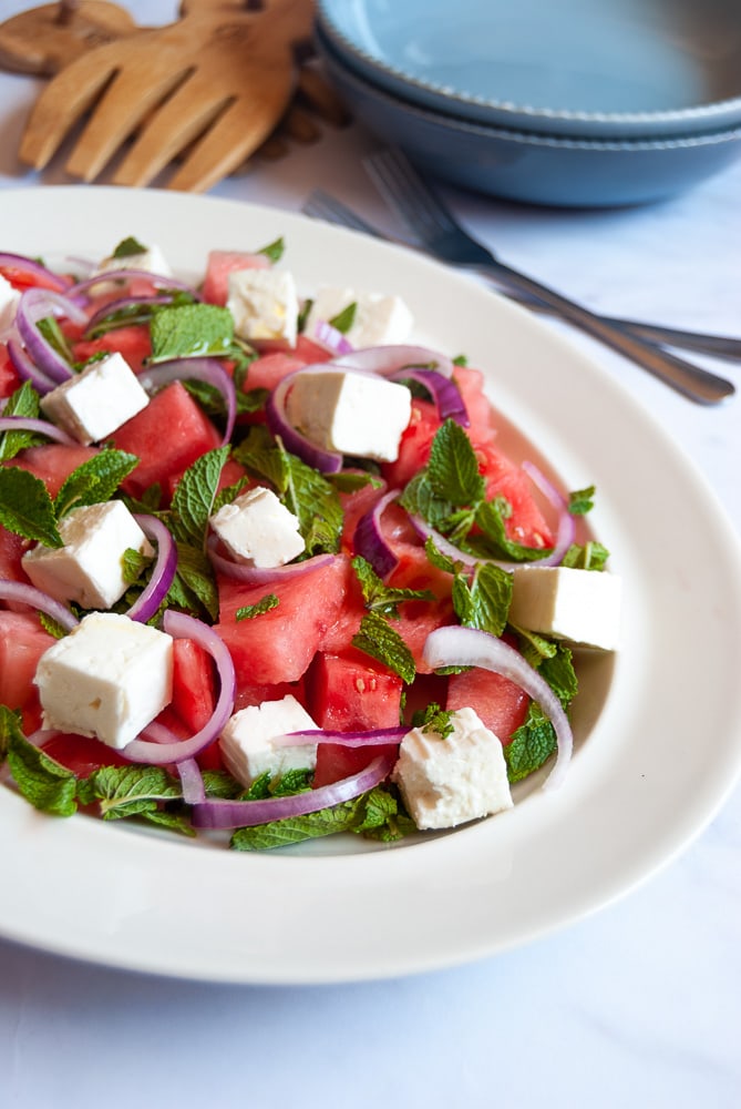 watermelon, feta and mint salad