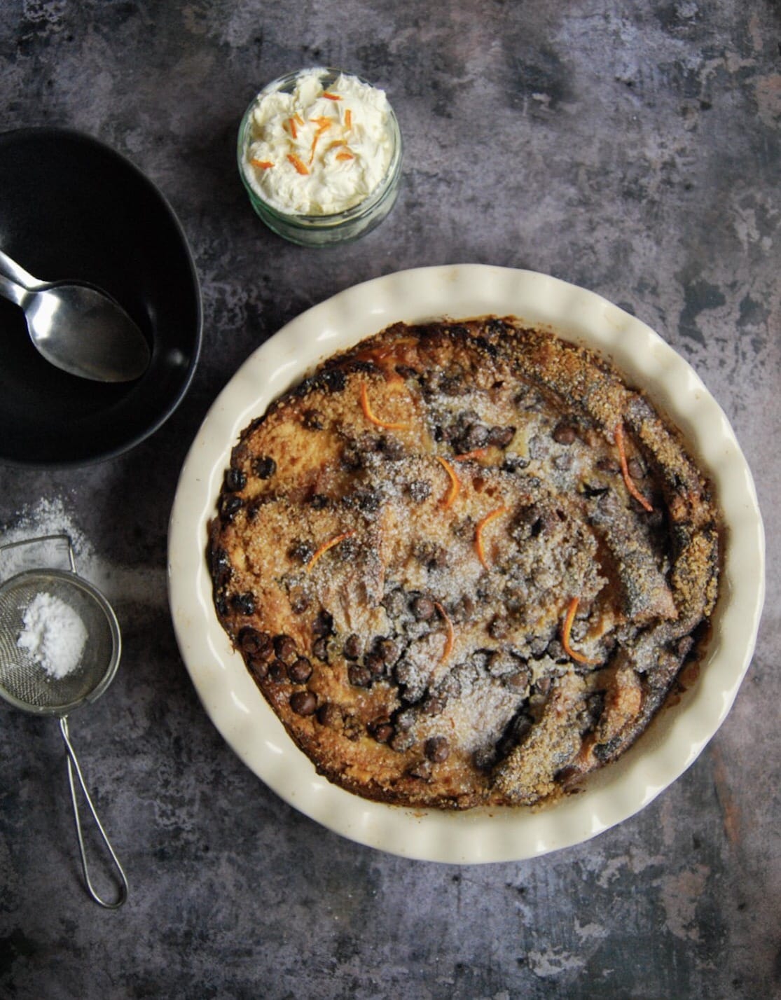 Chocolate Orange Panettone Bread Pudding Something Sweet Something Savoury