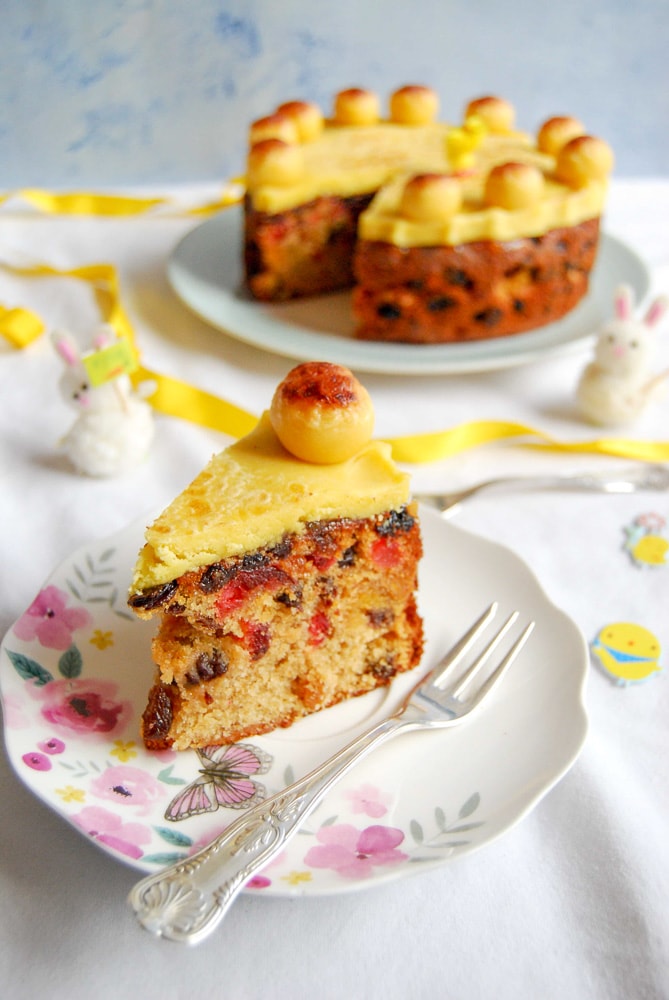 Sour cherry and chocolate simnel cake with hazelnut marzipan recipe |  delicious. magazine