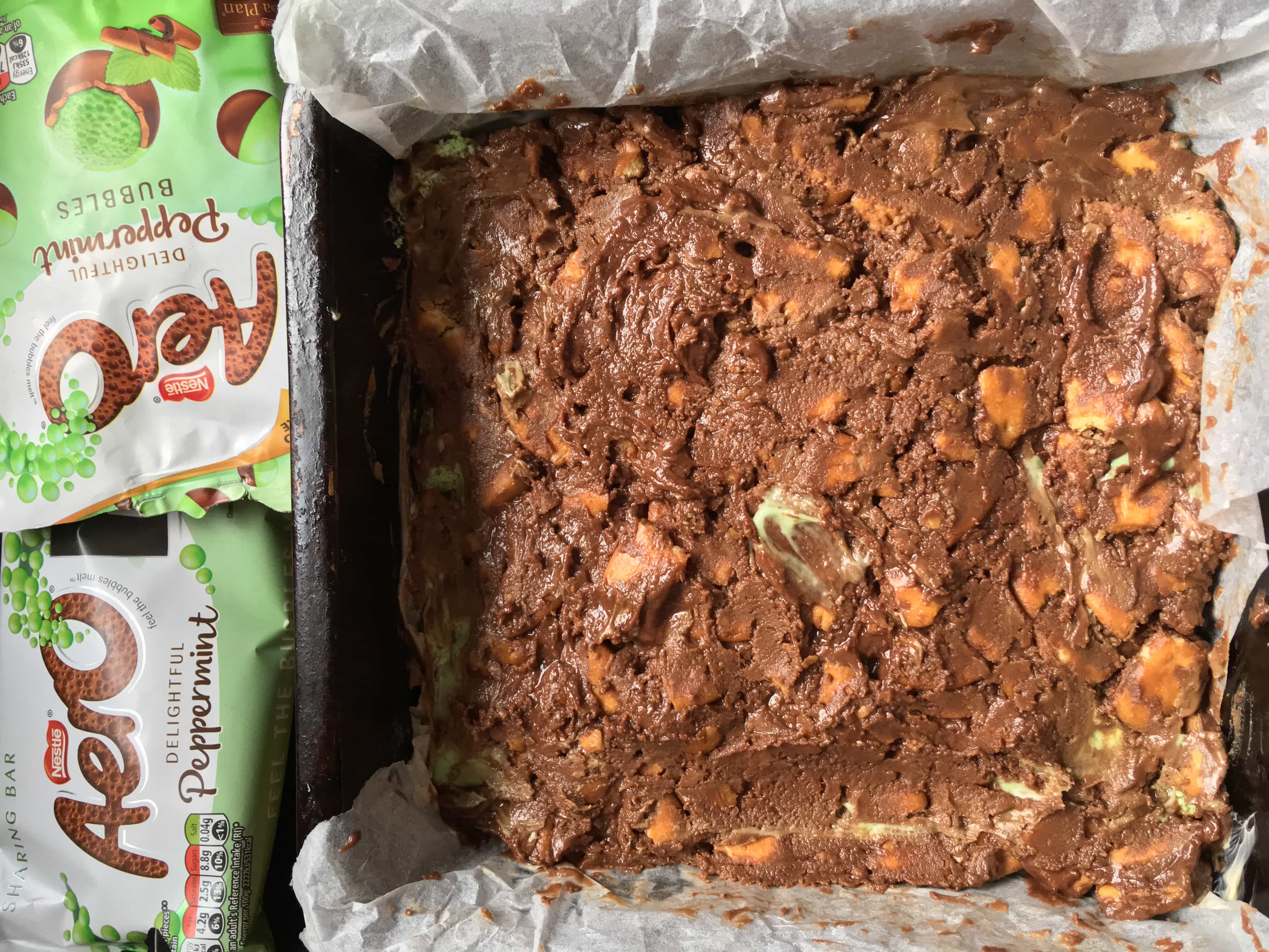 No Bake Mint Aero TrayBake Something Sweet Something Savoury
