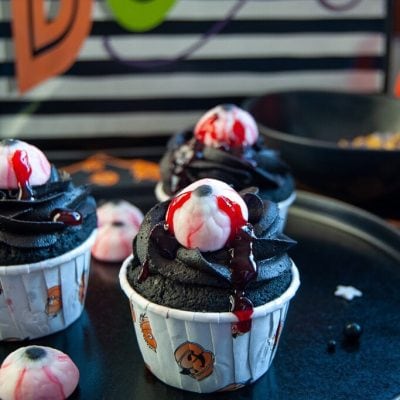 Black Velvet Eyeball Cupcakes