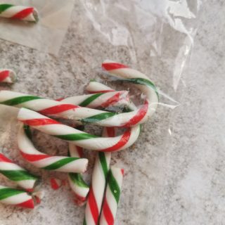 A pile of peppermint candy canes