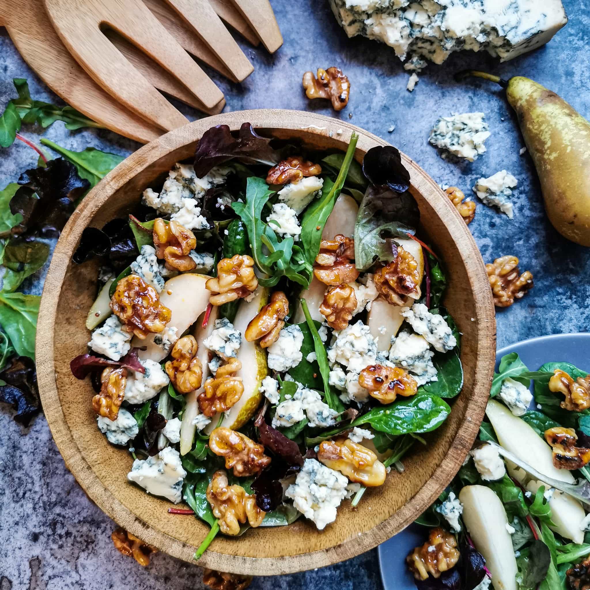 Pear, Stilton and Candied Walnut Salad Something Sweet Something Savoury