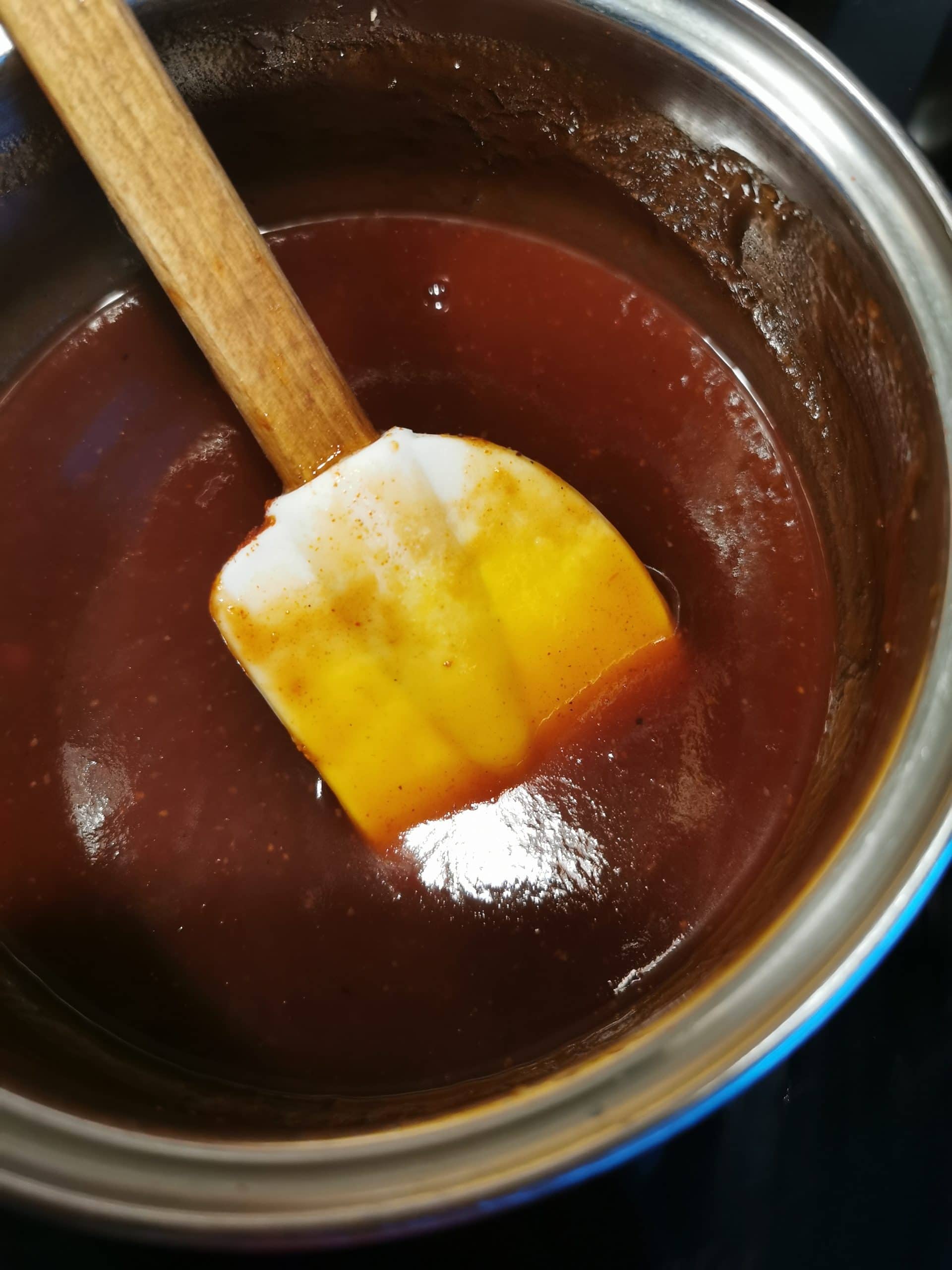 A pan of BBQ Sauce