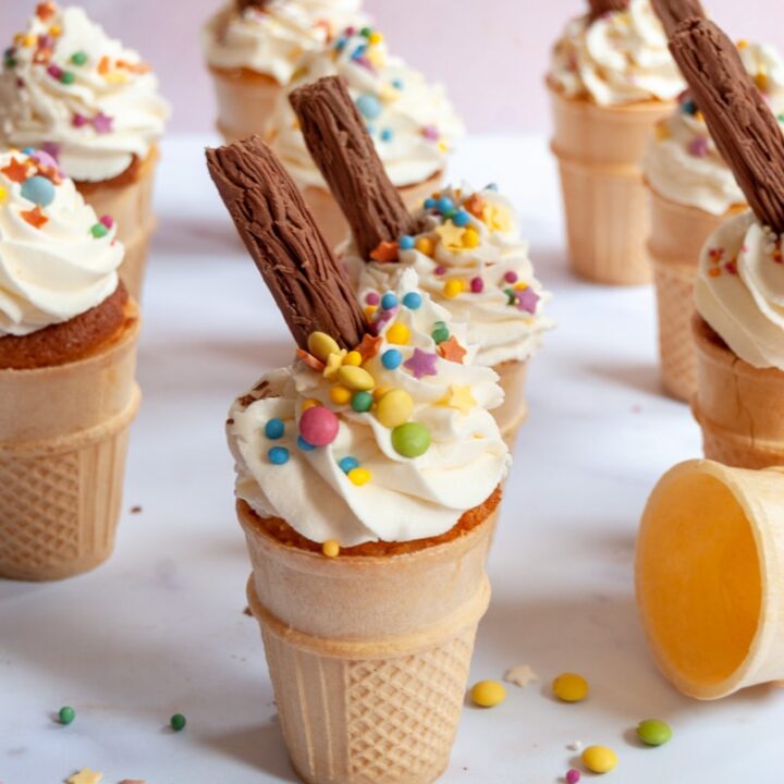 Making cupcakes in discount ice cream cones