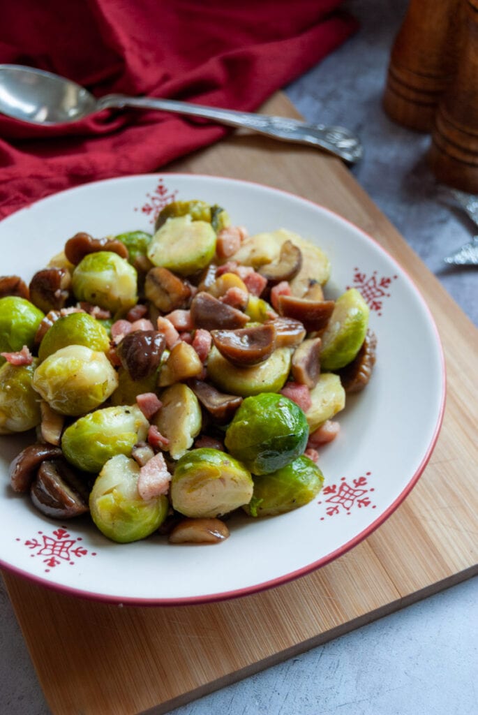 Brussels sprouts with pancetta and chestnuts Something Sweet