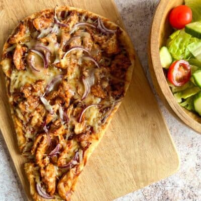 BBQ chicken Naan Pizza