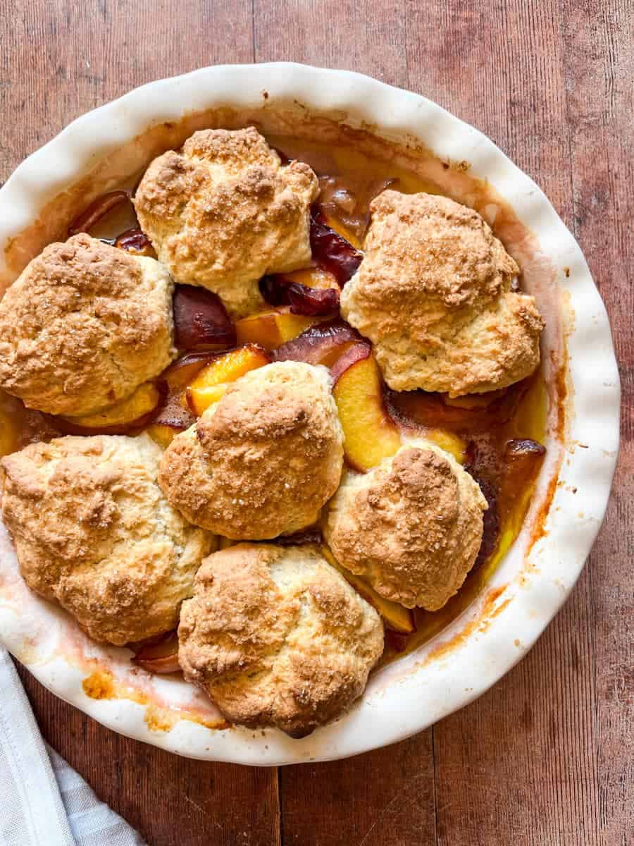 Brown Sugar Peach Cobbler - Something Sweet Something Savoury