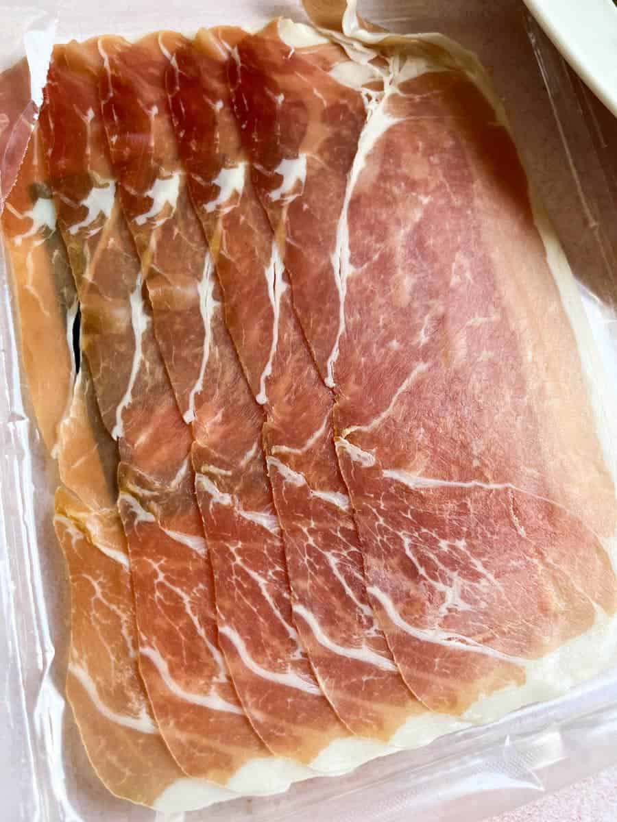 a packet of Prosciutto ham.