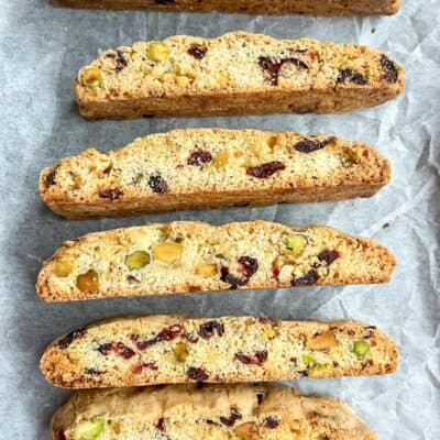 Pistachio cranberry biscotti