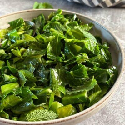 Spring Greens with lemon and mustard dressing